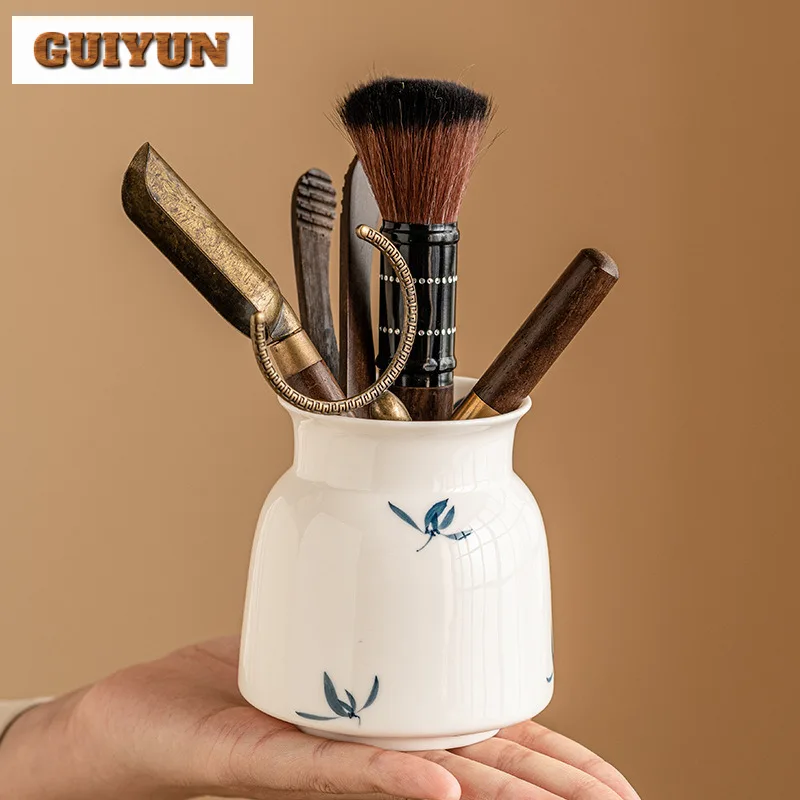 

Hand Drawn Butterfly Orchid Tea Ceremony Boutique Tea Six Gentlemen Antique Tea Tool Set Teaware Utensils Drinkware Craft Gifts