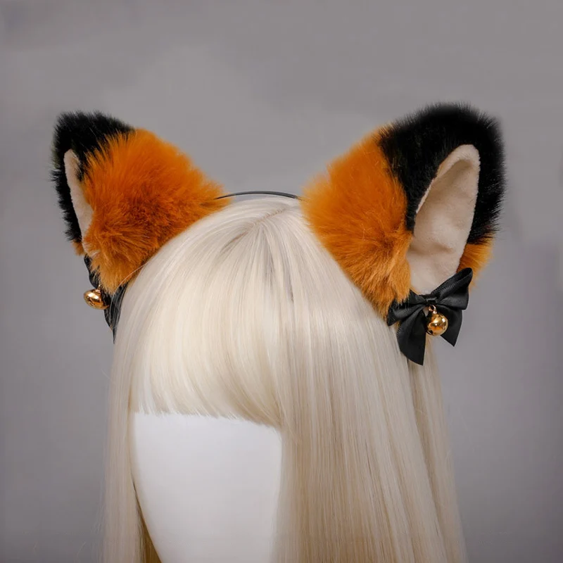 Diadema Sexy con orejas de gato para mujer y niña, cinta con lazo, campana, diadema de felpa, accesorios para el cabello, disfraz de fiesta de Mascarada, Cosplay