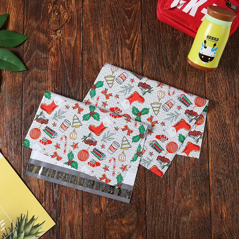 Christmas Printed Thickened Courier Bag Gift Boot Packaging Packing Plastic Shipping Parcel Storage Bags