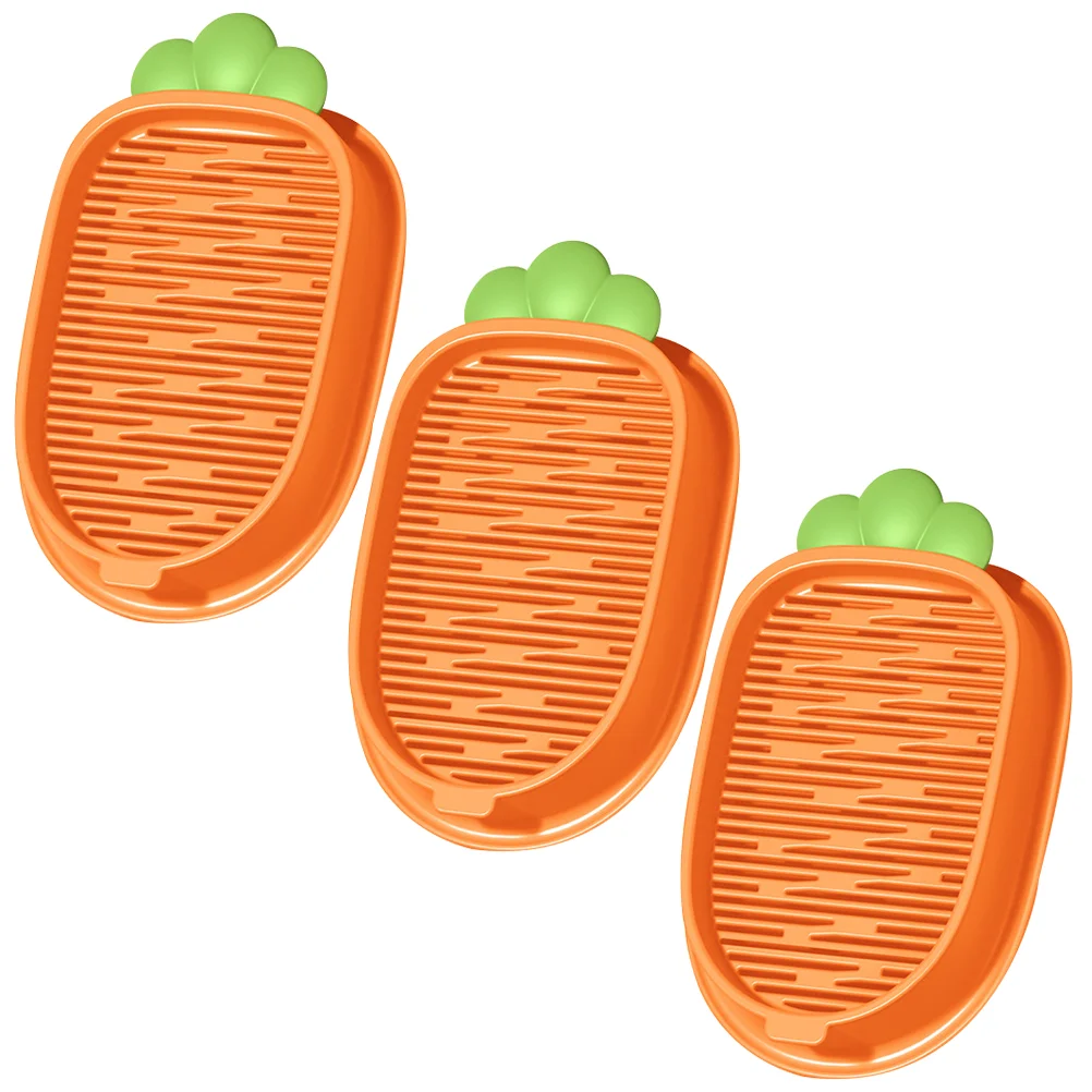 3 Pcs Tray Suite Cartoon Carrot Cat Snacks Mint Planting Hydroponic Feeding Grass Box 3pcs Pp for Home