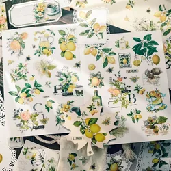KSCRAFT 2sheets A5 Lemon Rub On Sticker Scrapbooking Junk Journal Crafts Transfer Stickers DIY Photo Albums Decorative