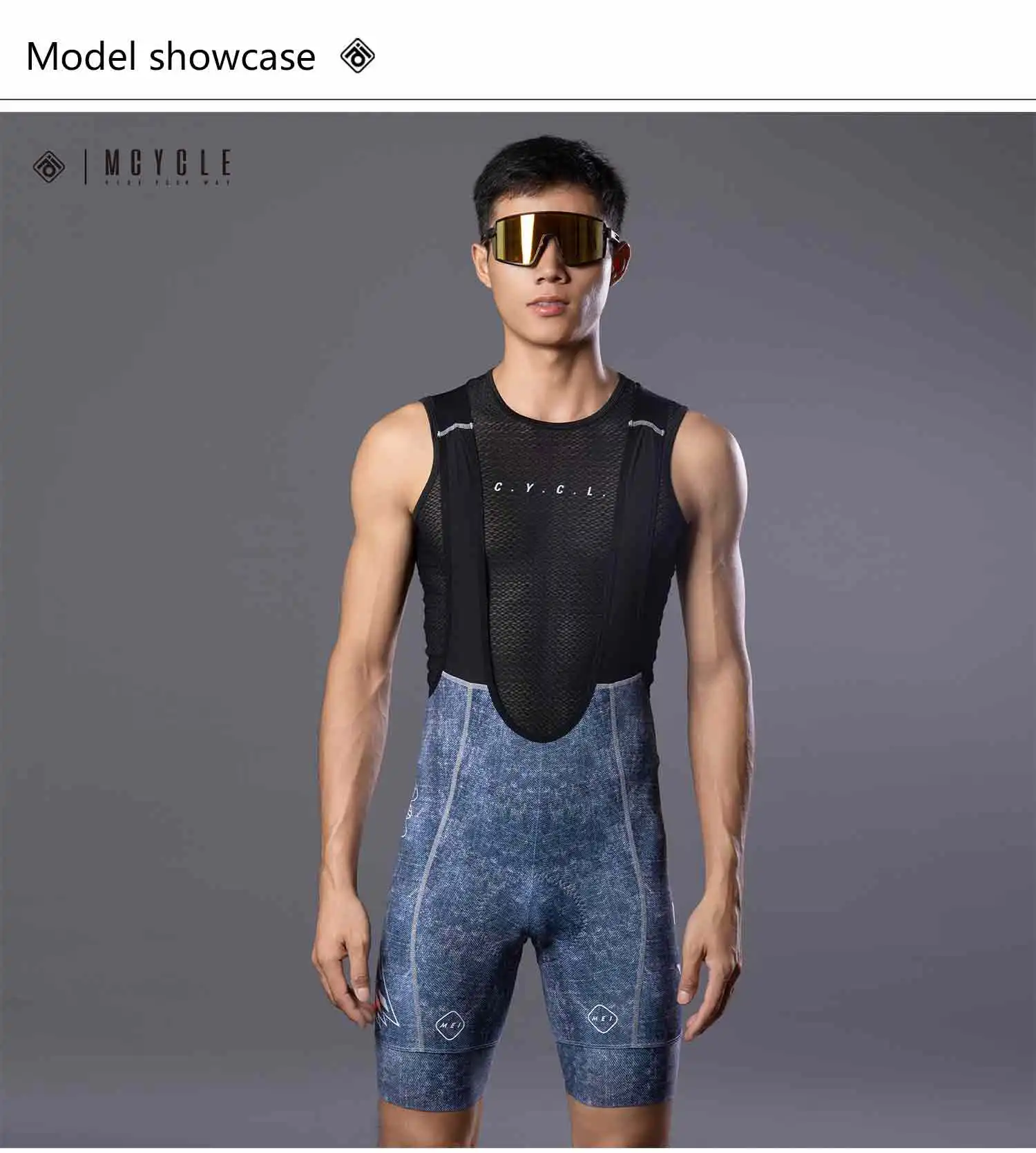 Mcycle Heißer Verkauf Fahrrad Trägerhose Neues Design Hoch taillierte Fahrradshorts für Männer Atmungsaktive gepolsterte Trägerhose Radfahren – Detail 15