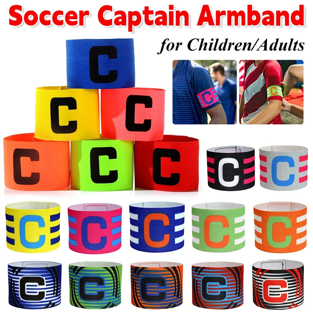 Soccer Captain Armband for Children Kids Adults Adjustable Football Leader Arm Band Bracelet Football Training Group Armband