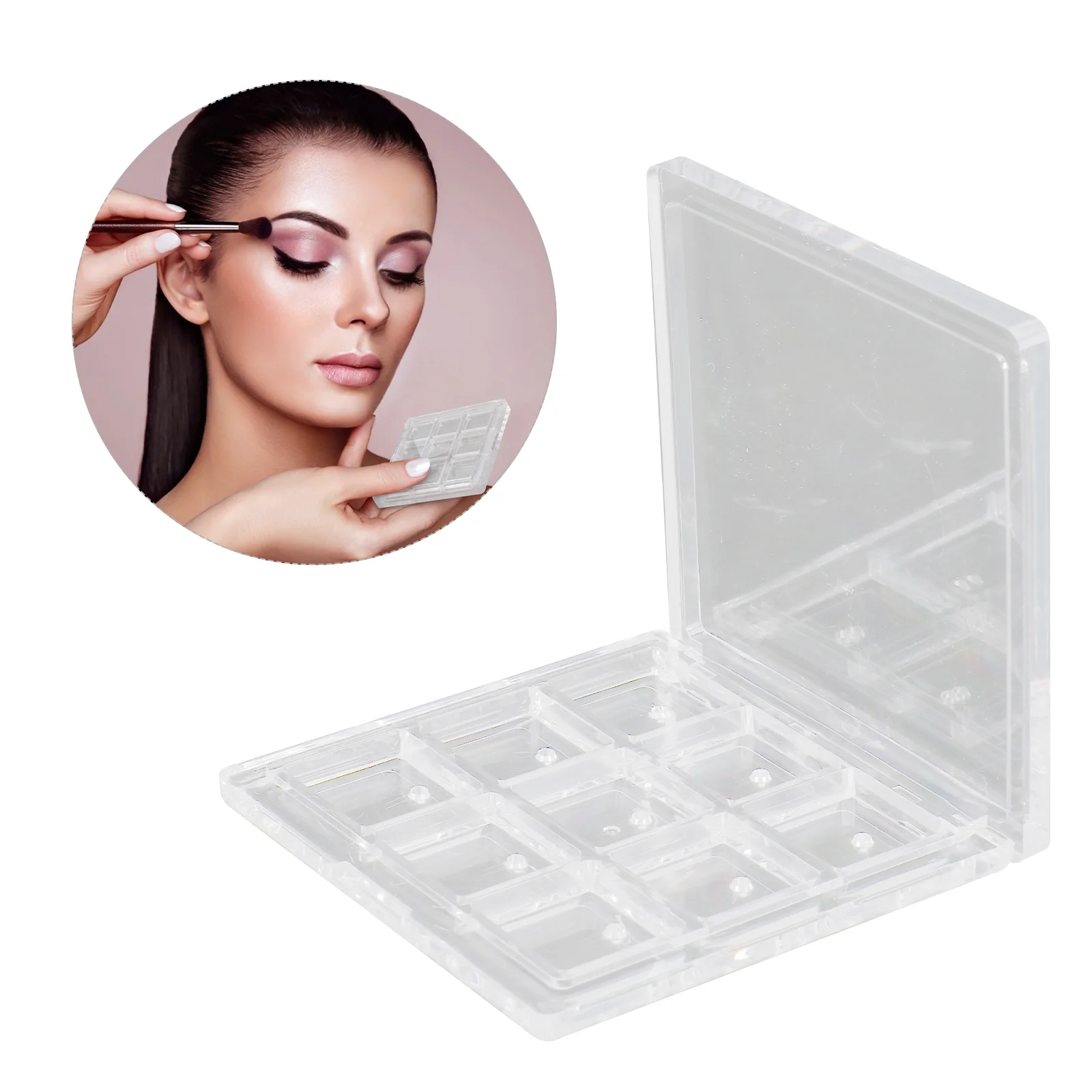 4 Pcs Eye Shadow Box Makeup Organizer Case Transparent Eyeshadow Container Cosmetics Sub Package Storage Empty