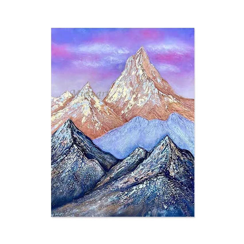 صورة جدارية للمناظر الطبيعية، لوحات زيتية مصنوعة يدويًا من القماش التجريدي على الفن الجبلي، بدون إطار، عمل فني كبير الحجم لغرفة الفندق