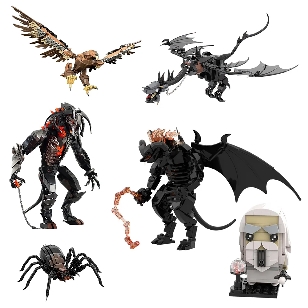 

Popular Movies Rings Series Building Block Moc Balrog Istar Argonath Dragon Gwaihir Great Eagles Model Assembled Bricks Toy Gift