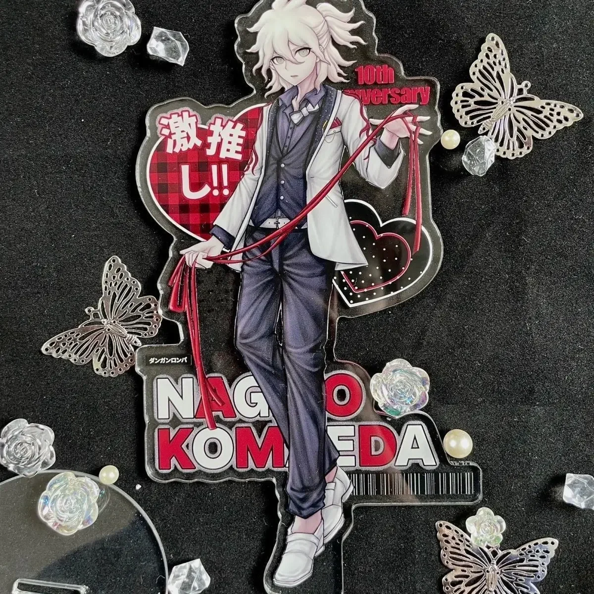 Anime Role Nagito Komaeda Cosplay Cute Mini Figure Acrylic Stand Model Plate Desk Decor Standing Sign Fans Gift