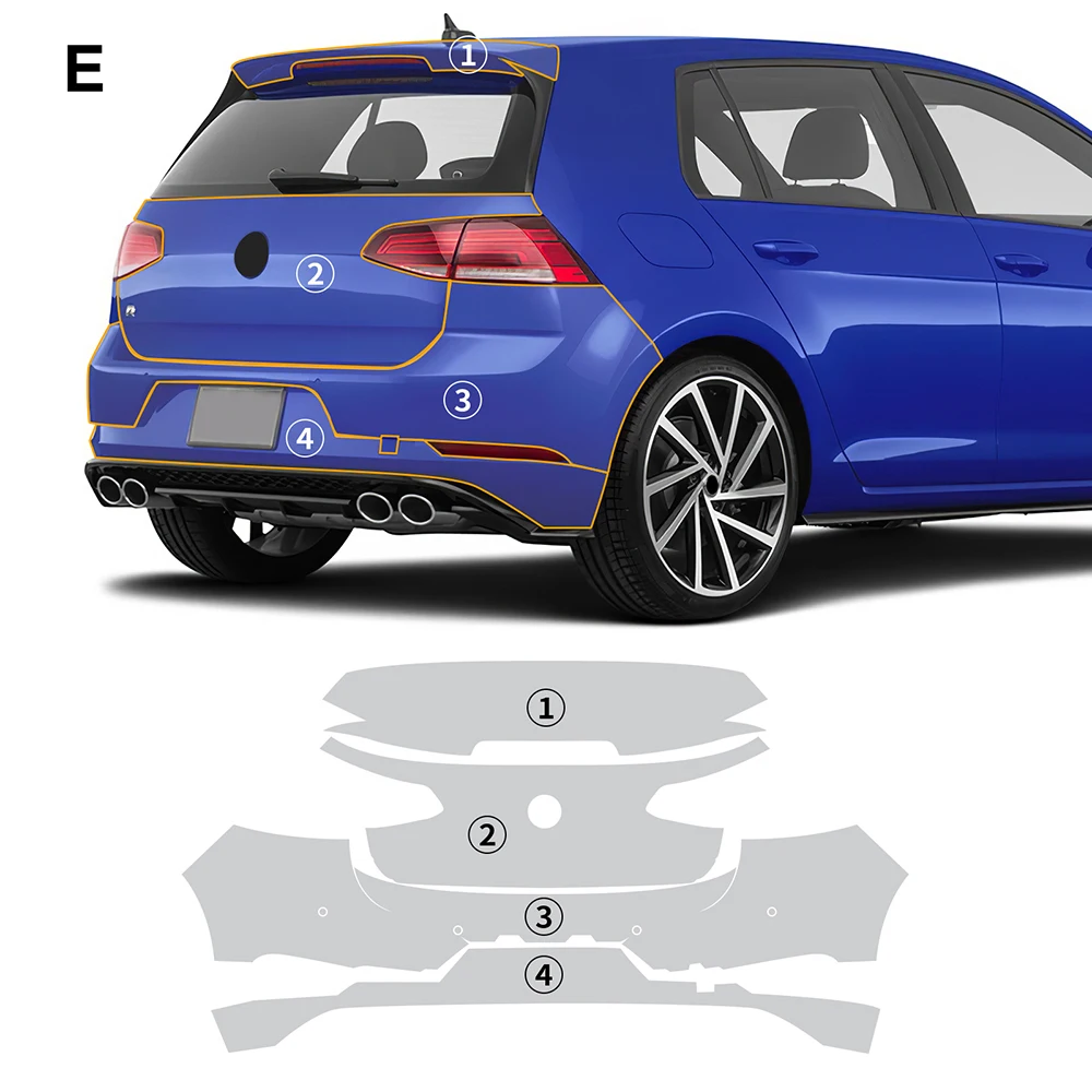 Front/rear Anti-Scratch Sticker for Volkswagen Golf R 2018-16 Pre Cut Ppf Paint Protection Car Exterior Tpu Transparent Film