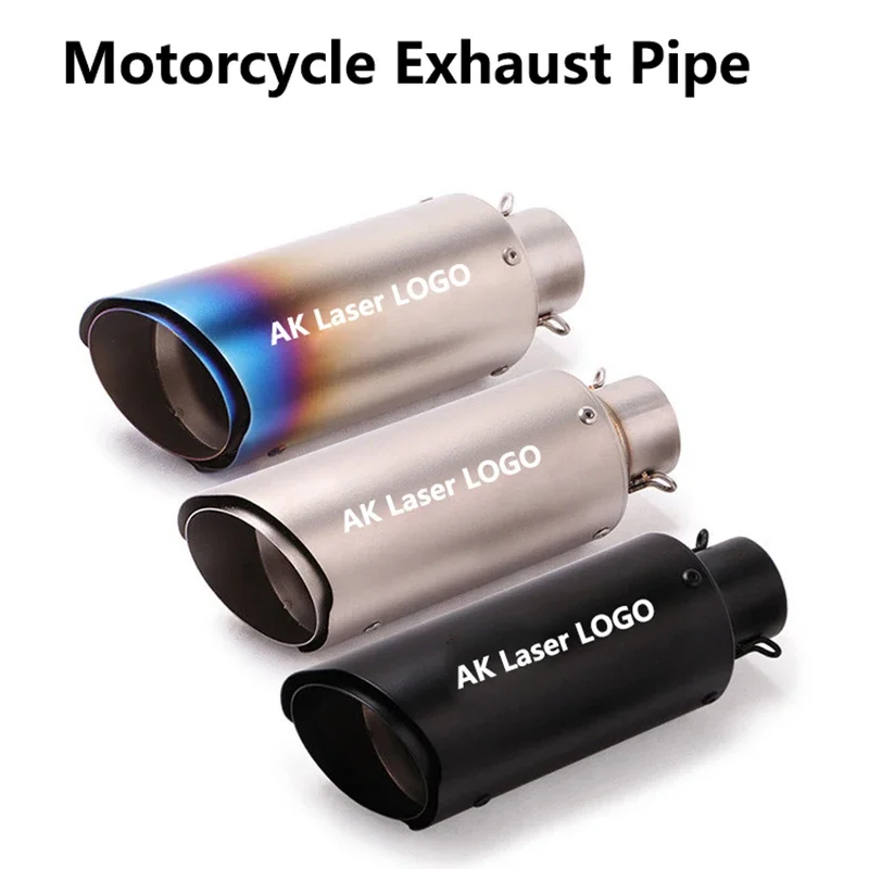 

Motorcycle Exhaust Pipe with Logo Sticker Slip-on Muffler Escape Moto for Yamaha FZ6 R3 Ninja 400 CBR650R GSXR 600 Duke 125