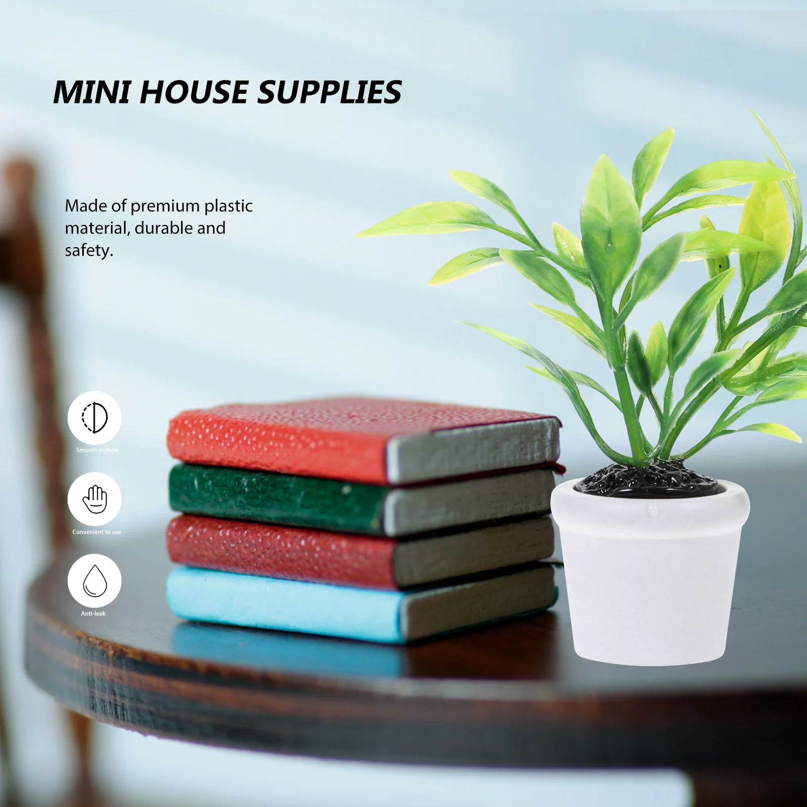 Mini muebles de hadas para casa, plantas en macetas en miniatura para casa de muñecas, suministros de interior de imitación, accesorios