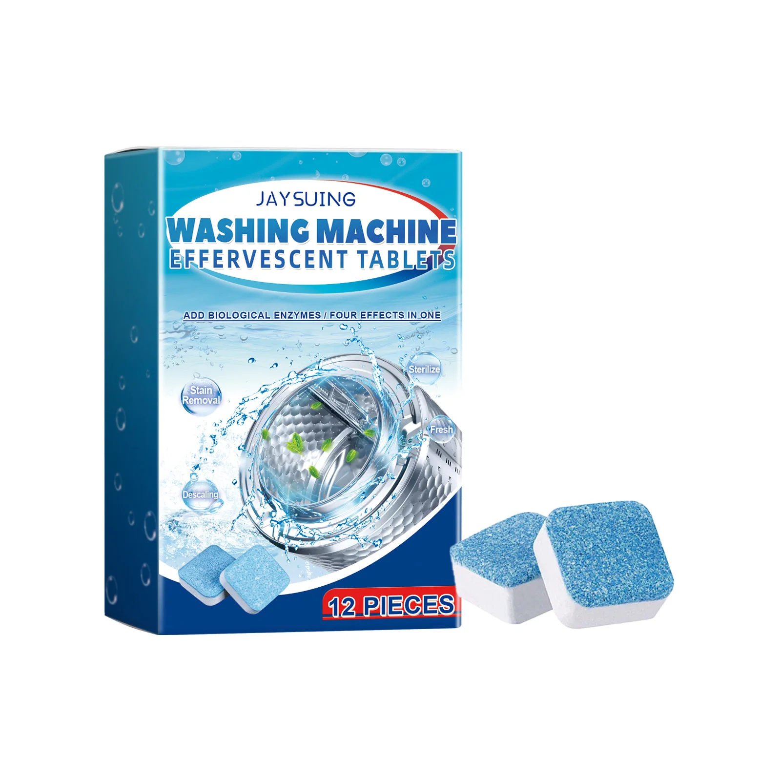 

Jaysuing Washing Machine Cleaner Tablets for Drum & Top Load Descaler Household Decontamination Cleaning Tablets