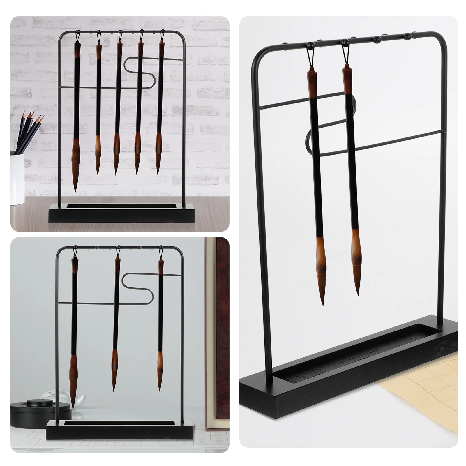 

Wrought Iron Pen Holder Holders Calligraphy Brush Chinese Hanging Supplies Hanger Japanese Office