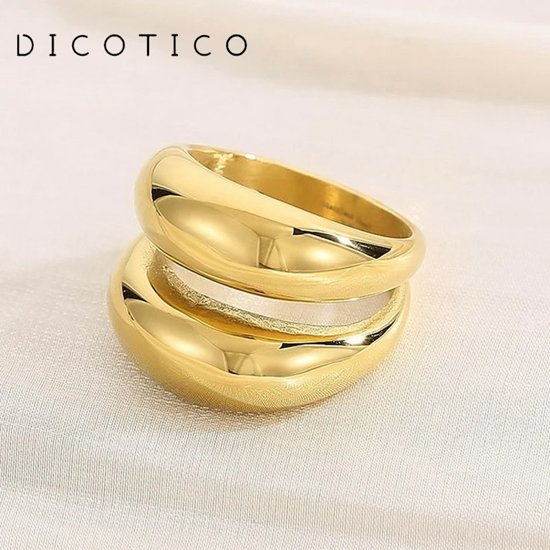 

Simple Stainless Steel Rings For Women Men Gold Silver Color Circular Smooth Geometry Rings Aillons Mujer Wedding Bands Jewelry