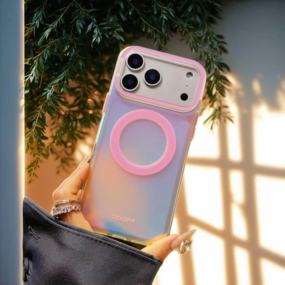Translucent For Magsafe Phone Case For iPhone 17 16 15 Pro Max 14 13 17 Air Magnetic Wireless Charging Gradient Protection Cover