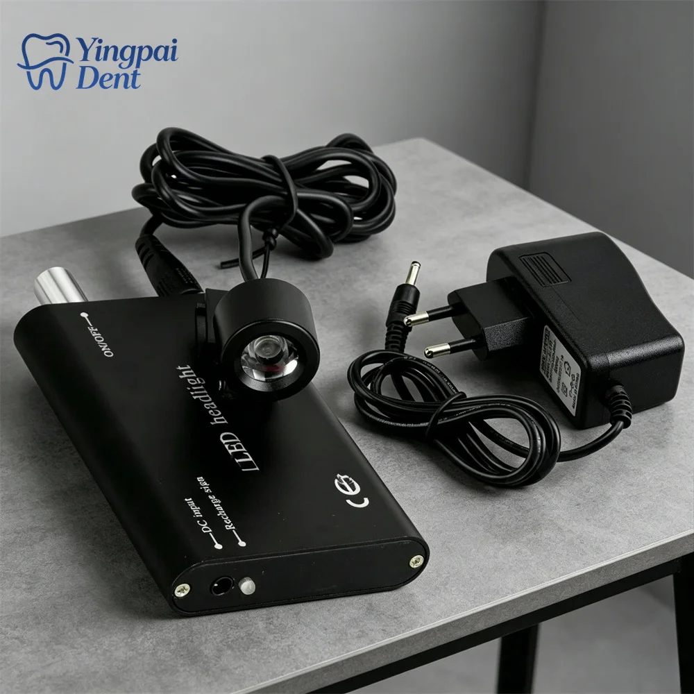 Rechargeable Portable LED Dental Head Light Black Adjustable Headlamp for Dentist Surgery Matching Binocular Magnifying Loupes