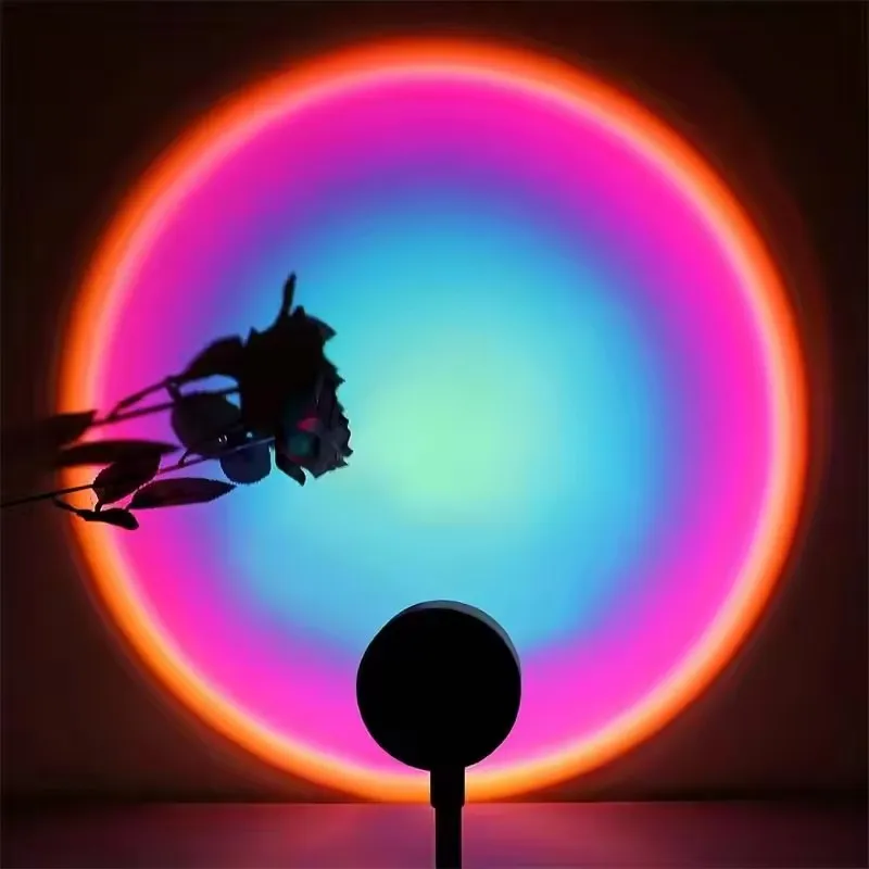 USB Sunset Sunset Ambiance Light Self Photography Light LED Rainbow Neon Night Light Projector Photography Wall Atmosphere Light