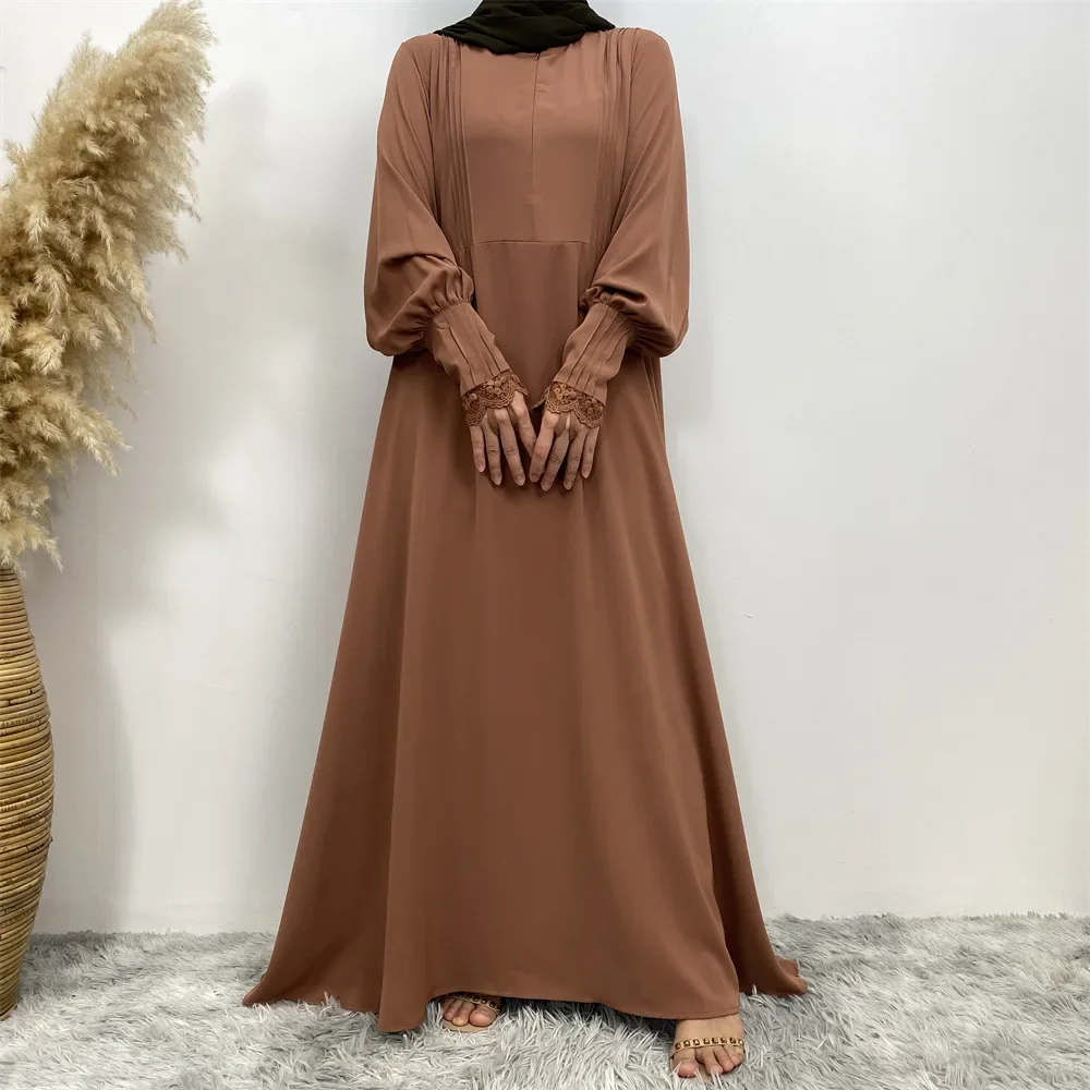 

Dubai Lace Abayas Front Zipper Prayer Dress Women Muslim Abaya Kaftan Turkey Arab Robe Eid Ramadan Modest Abayas Longue Vestidos