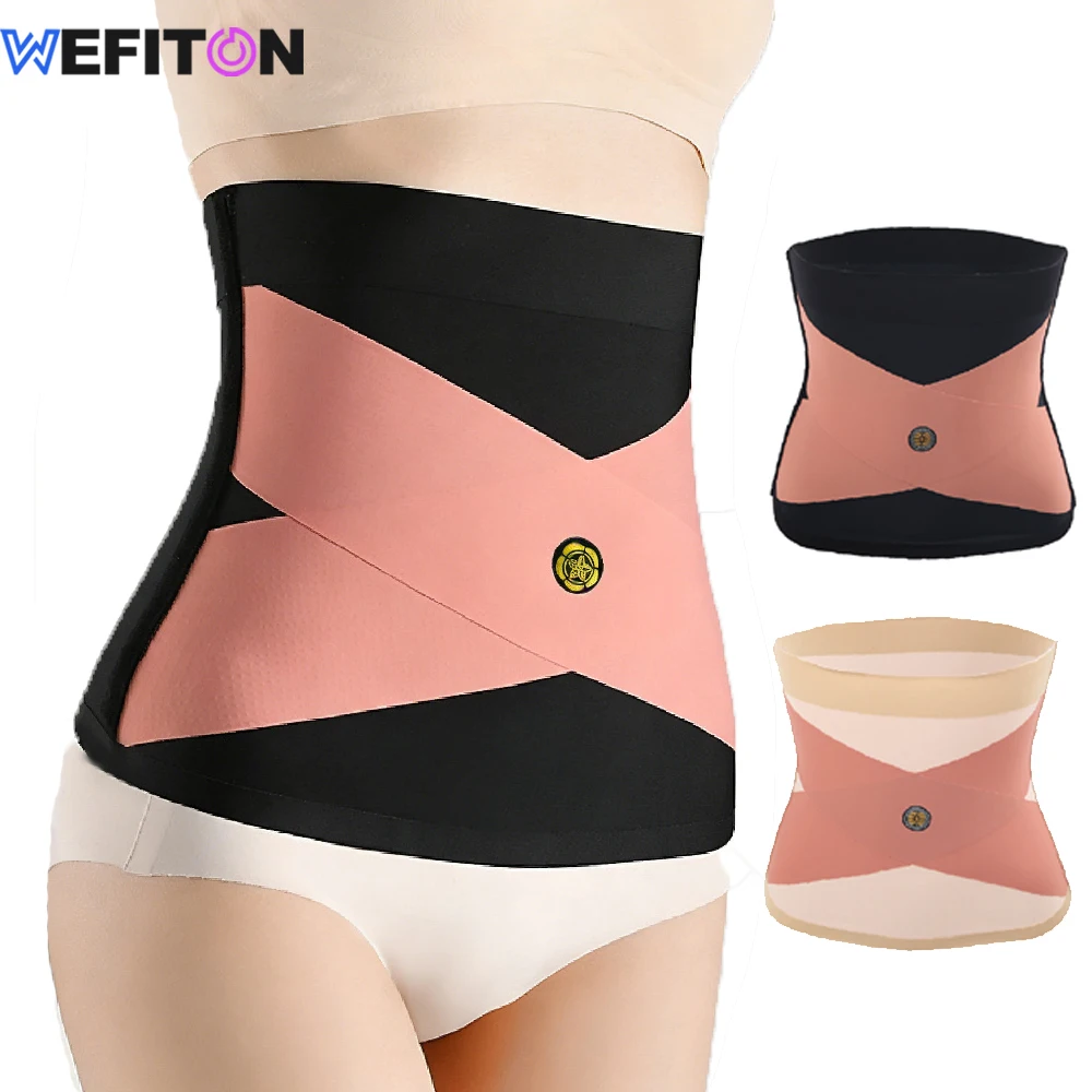 1PCS Women Ice Silk Cross Waist Cincher with Energy Stones, Seamless Elastic Shaper, Invisible Under Clothes for Office,Running