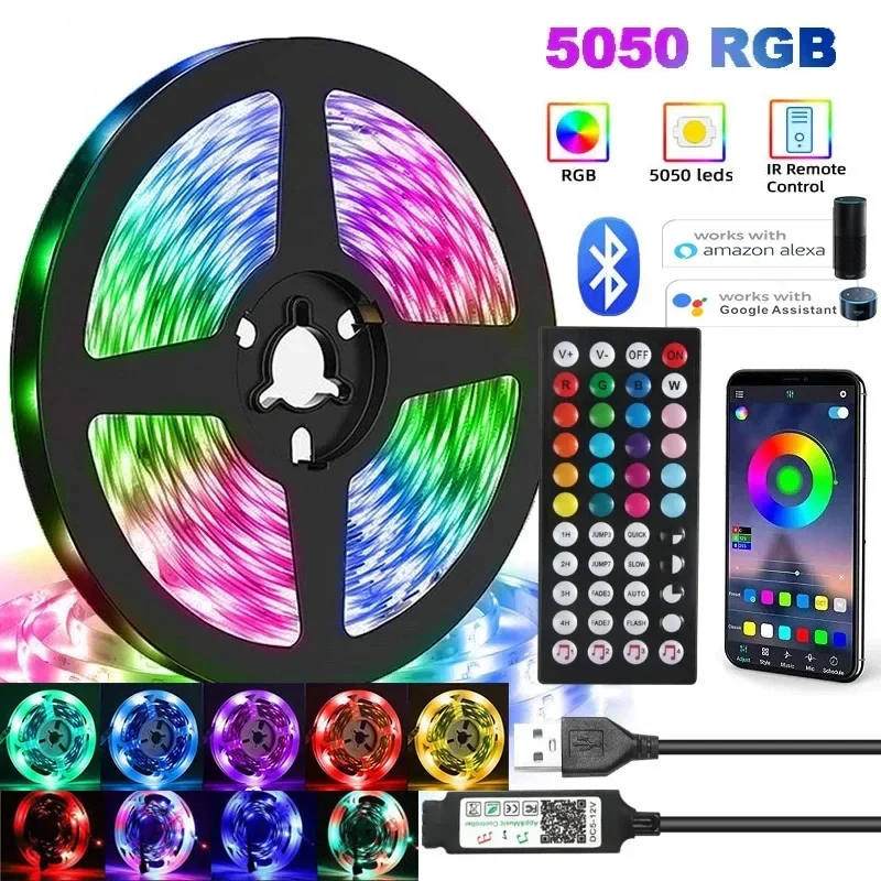 1M-30M Bluetooth LED Strip 5050 RGB Strip WIFI USB LED Light Flexible Ribbon Stripe RGB Diode Tape IR Controller