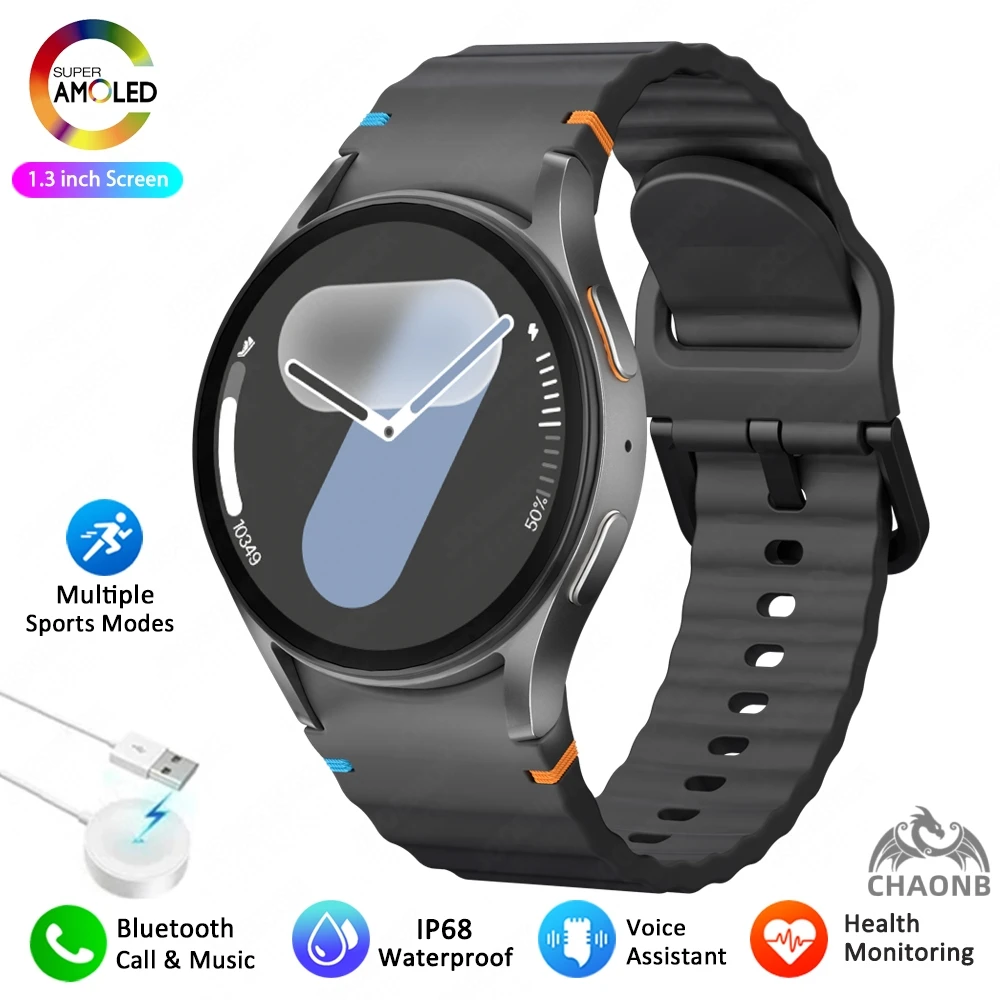 Fitness Tracker Smart Watch For Galaxy 7 Ultra Compass GPS Sports Track AMOLED Screen Full Touch Blood Pressure Running Modes