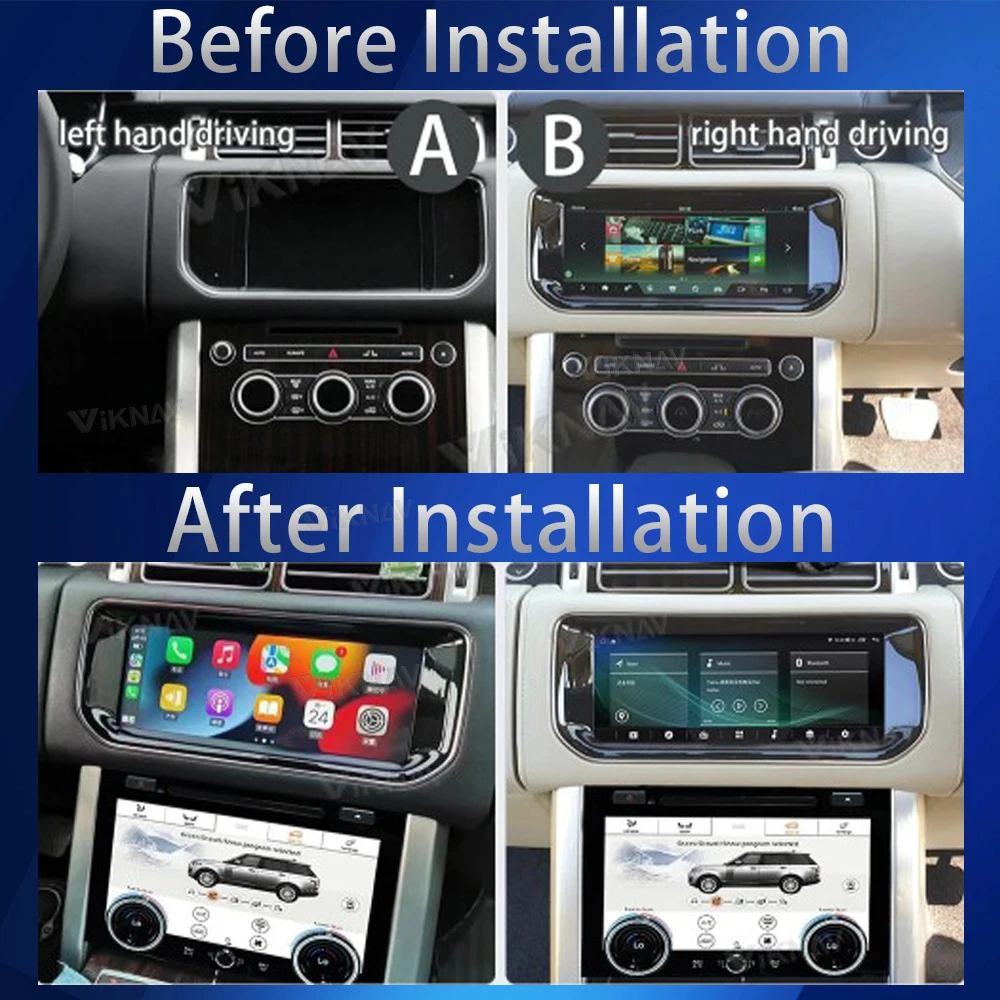 Viknav Android Head Unit Dual System For Range Rover Vogue L405 2013-2017Car Stereo Radio GPS Navigation Carplay AC Panel Screen