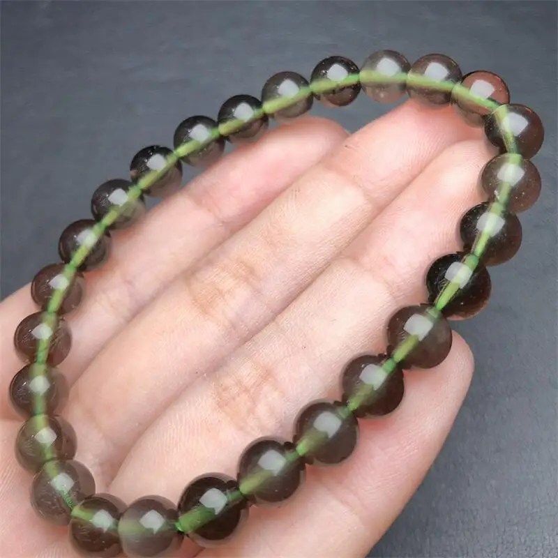 7MM Natural Sirian Meteorite Bracelet For Women Men Love Gift Crystal Beads Strands Jewelry Gift 1PCS