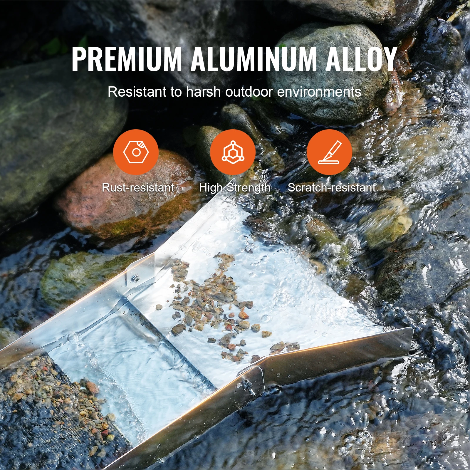 SucceBuy 50 "12" صندوق السلوس الكامل طقم غطاس الذهب سبائك الألومنيوم معدات تعدين الذهب 23/16 قطعة طقم التنقيب الذهبي