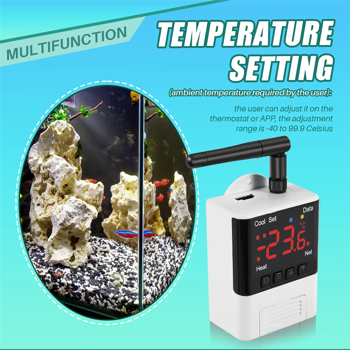 Bezprzewodowy regulator temperatury Wi-Fi termostat AC110-220V DTC1201 czujnik NTC cyfrowy wyświetlacz kontrola aplikacji dla inteligentnego domu