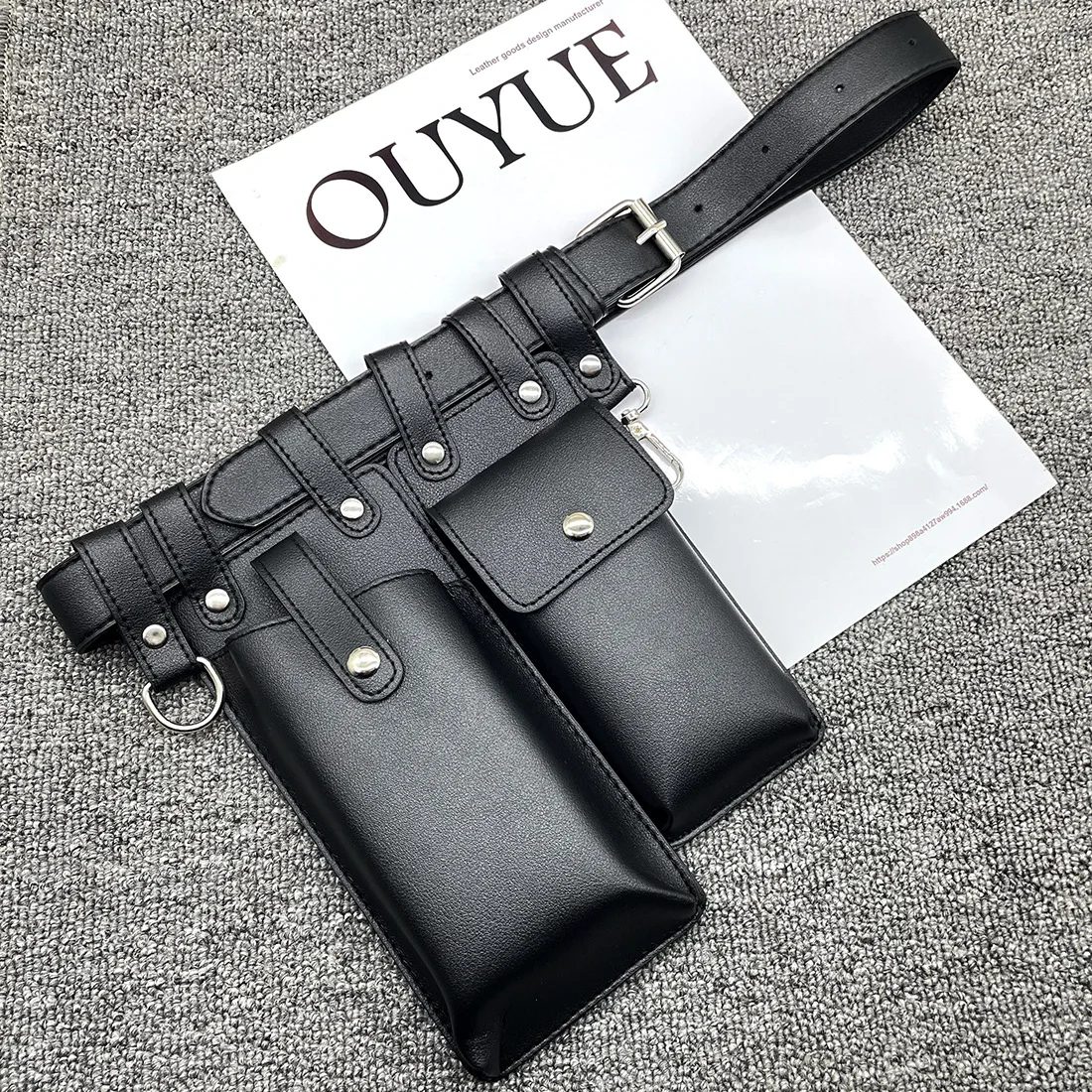 2 Pcs Luxury Women Waist Bag Hip Hop Leather Belt Bags Tactical Crossbody Chest Bag Female Fanny Pack Small Designer Hip Pocket