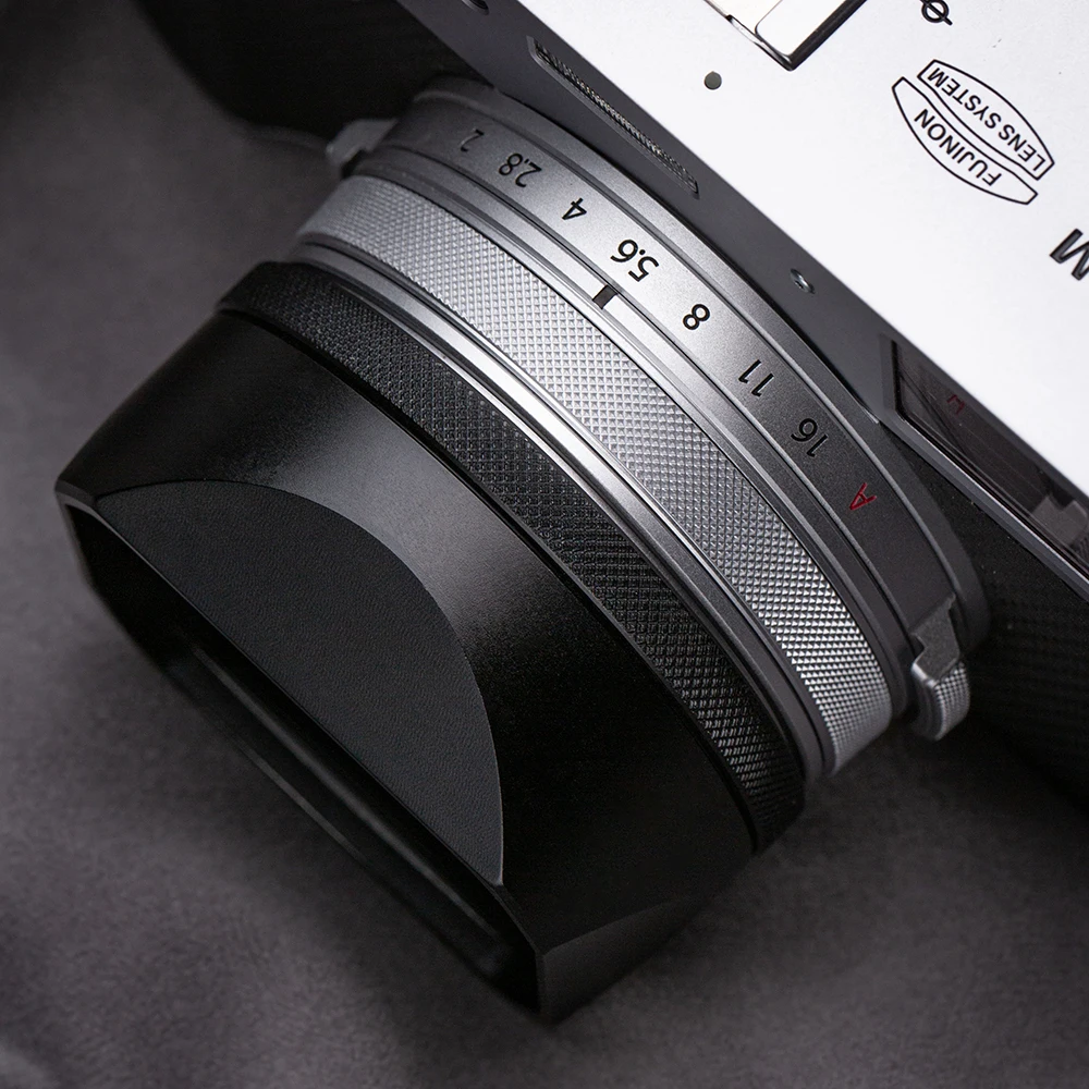 Black Square Metal Camera Lens Hood for Fujifilm Fuji X100V X100VI Lens Hood Lens Cap Replaces Camera Accessories