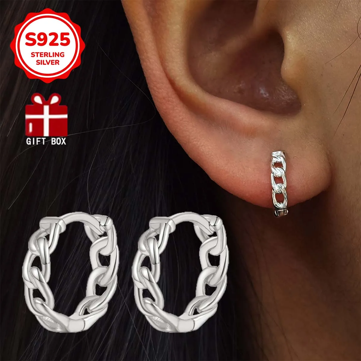 

Пара простых элегантных сережек S925 для девушек и женщин, подарки на праздники и вечеринки, изысканные ювелирные украшения для повседневной носки.