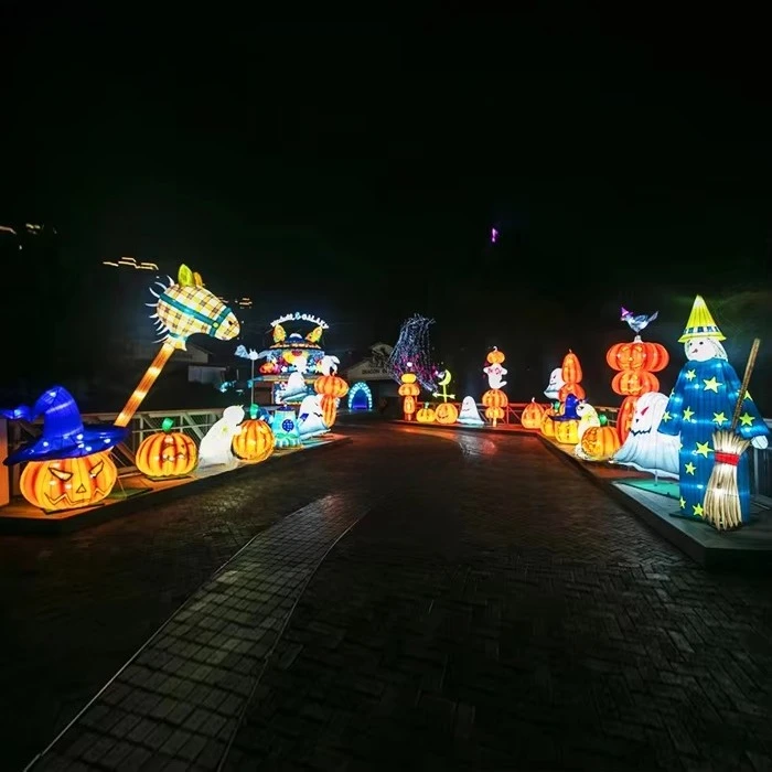 زينة فانوس كبيرة مقاومة للماء على شكل يقطين الهالوين