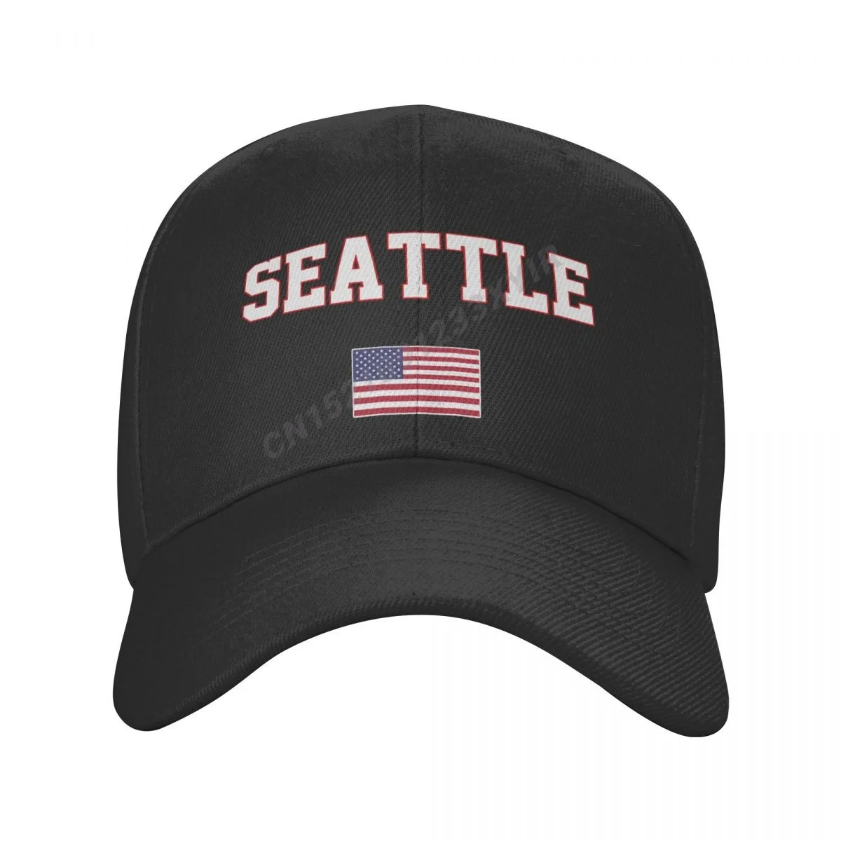 Baseball Cap Seattle America Flag USA United States City Wild Sun Shade Peaked Adjustable Outdoor Caps