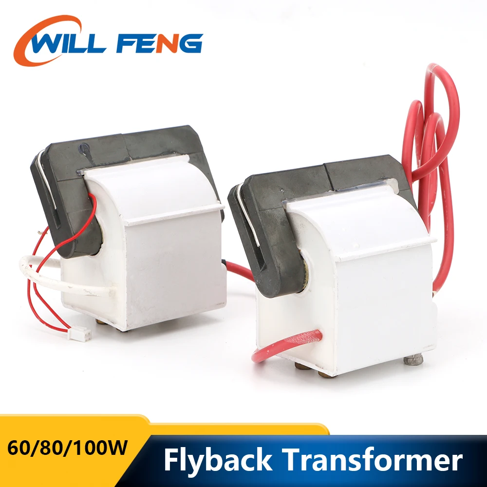 Will Feng 60w 80w 100w High Voltage Flyback Transformer Ignition Coil For Co2 Laser Power Supply Engraving Cutting Machine Part