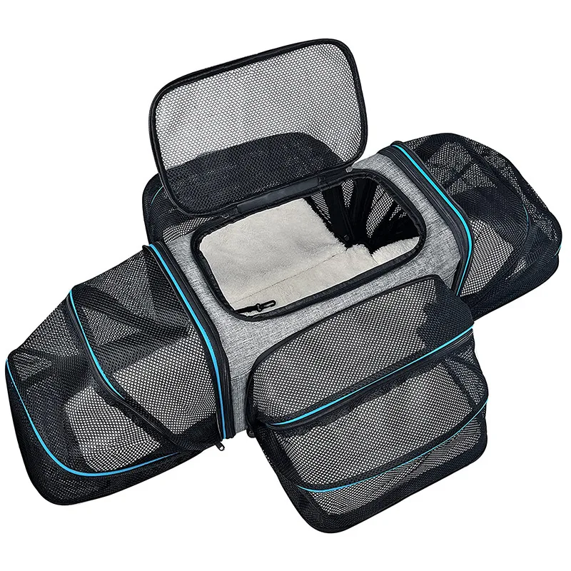 

Рюкзак-переноска для кошек с четырьмя отсеками, портативная сумка для кошек в машину, вместительная сумка для прогулок с маленькой кошкой