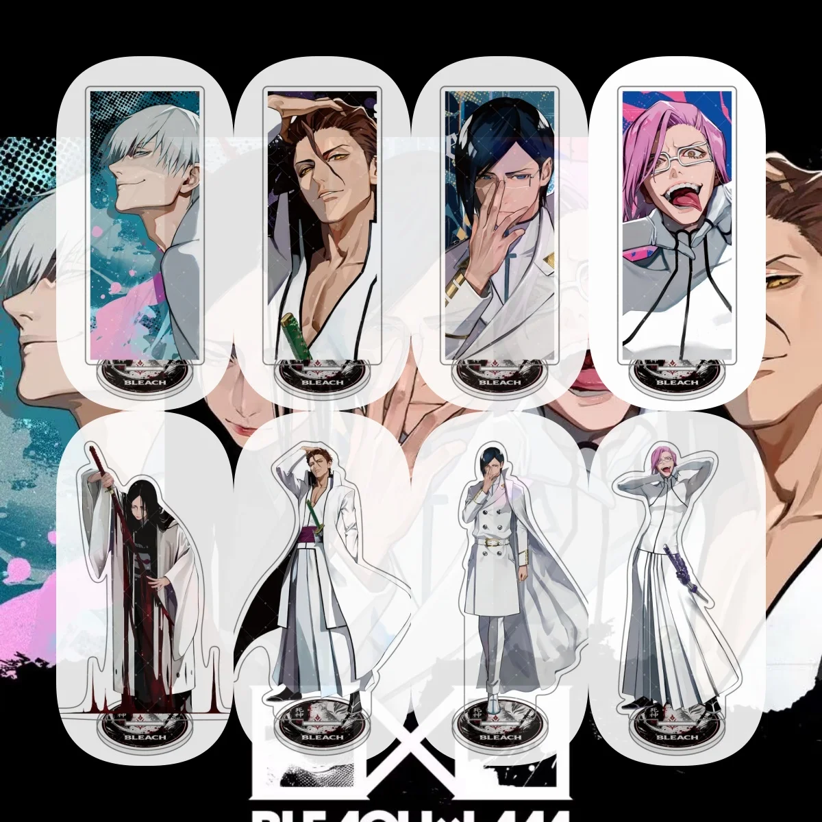 BLEACH x LAM Figurine et porte-clés en acrylique, Ichigo Grimmjow Riruka Sui-Feng, Figurine d'anime décorative de bureau Soul Art Showcase