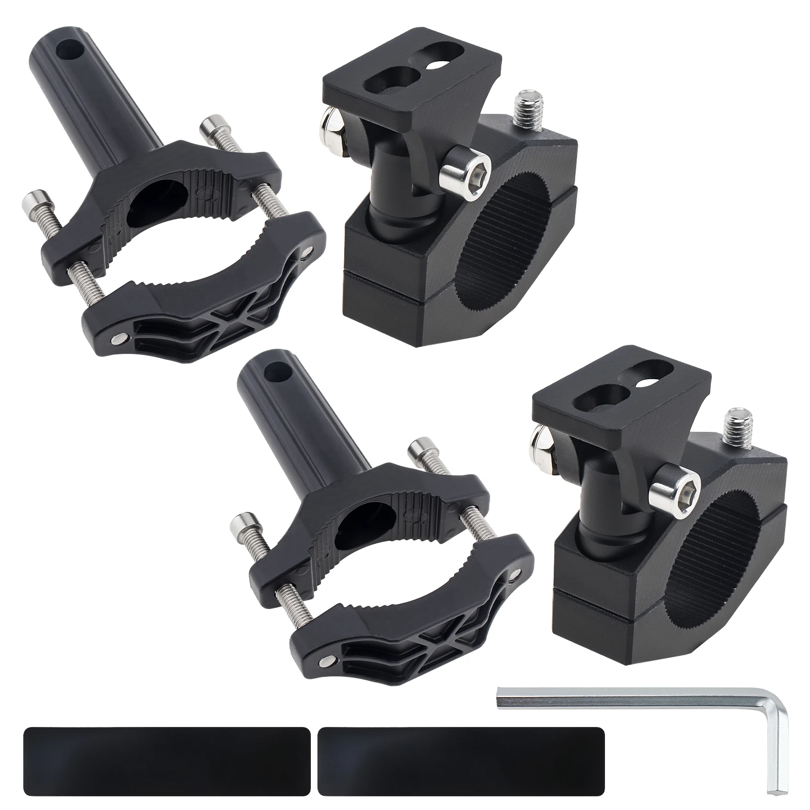 

4pcs Universal Motorcycle Light Bar Mount Tube Clamp Handlebar Spotlight Mount Bracket LED Fog Auxiliary Driving Light Holder