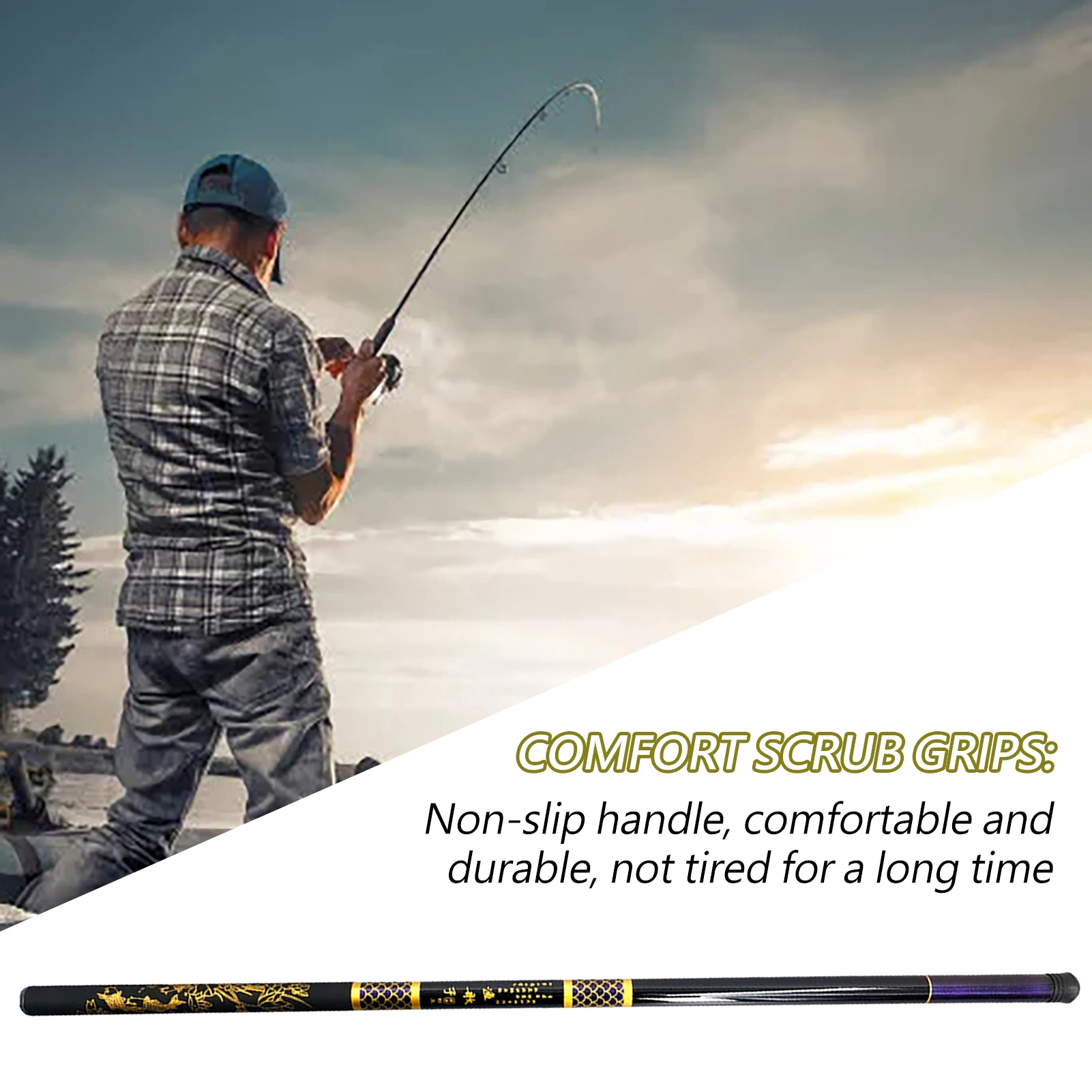 Stream Fishing Hand Pole Fishing Hand Rod For Travel Hand Glass Steel Pole Telescopic Rod For Freshwater Sea Saltwater Stream