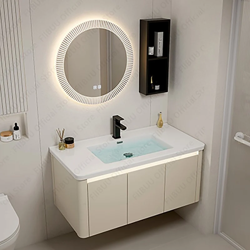 

Modern Bathroom Vanity Wall Mounted Bathroom Storage Cabinet, High-Definition Mirror Integrated Bathroom Furniture Accessories