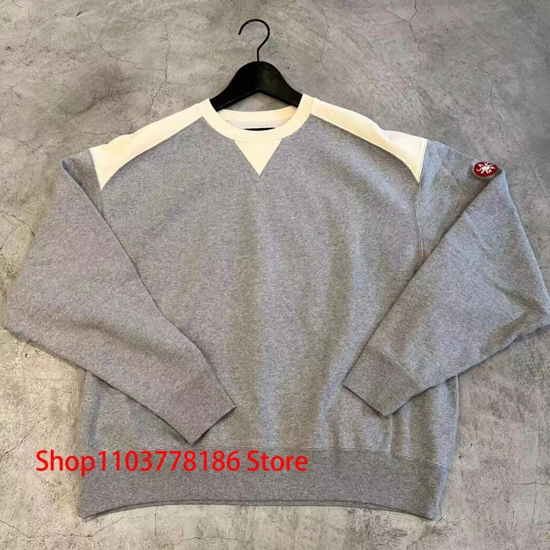 Daily Loose Casual CAVEMPT Round Neck Hoodie High Street Popular Simple Style Splicing Color C.E Long Sleeve Pullover