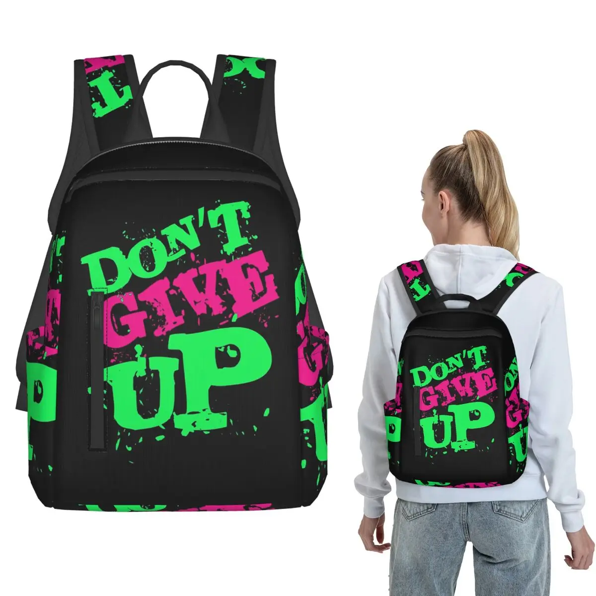 

Best Motivational Quotes Don't Give Up Backpack Large Capacity Boys Girls BookBag School Bag Shoulder Bags for Men Women