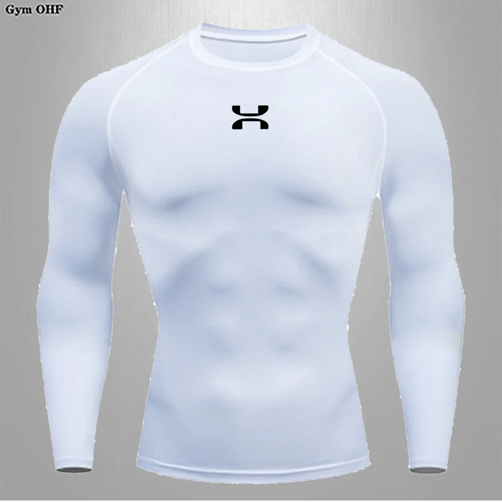 Sports Shirt Fitness T-shirt Undershirt Men's Running Tight Sportswear Quick Drying High Stretch Top Sports Long-sleeved Top