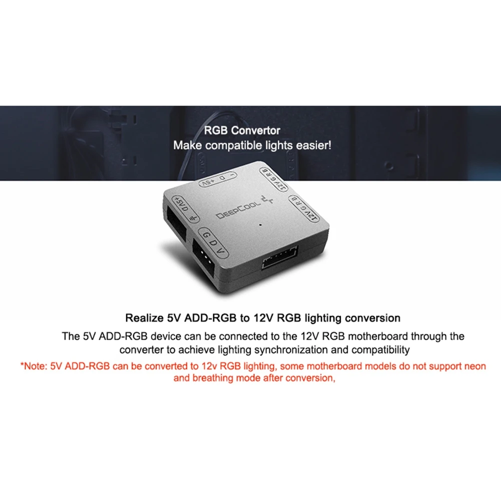 DEEPCOOL RGB Convertor 5V to 12V RGB Transfer Hub SATA Interface Magnet Installation for RGB 3PIN M/B ASUS Gigabyte