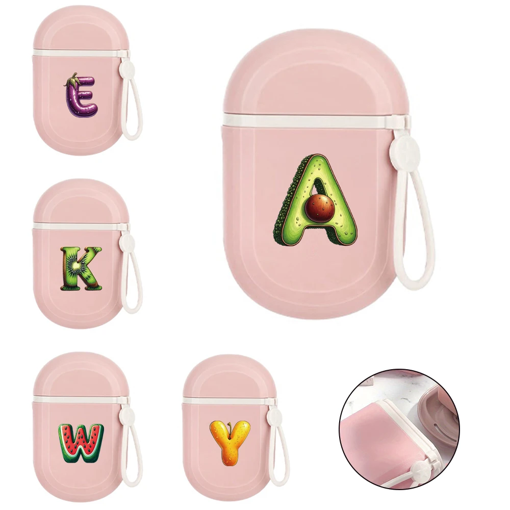 

Sealed Soap Case Holder With Lid Tray Container Portable Reusable Soap Box Fruit Letter Initial Name 26 Letters Pattern