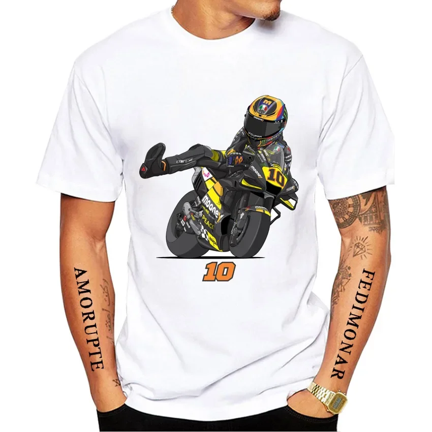 Luca Marini 10 Classic Motorcycle Rideing Italy T-Shirt New Summer Men Short Sleeve GS Sport Boy Casual Tees White Tops