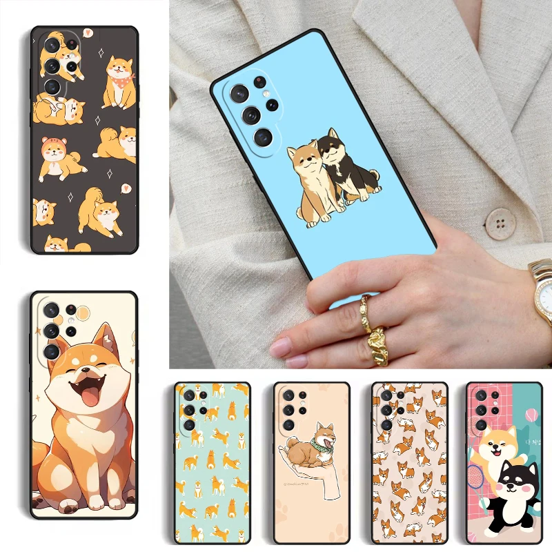 Shiba Inu Cute Cartoon Art MOBILE Phone Case for Samsung Galaxy S26 S25 Ultra S24 S23 S22 S21 Plus Note 10 Bumper Cover