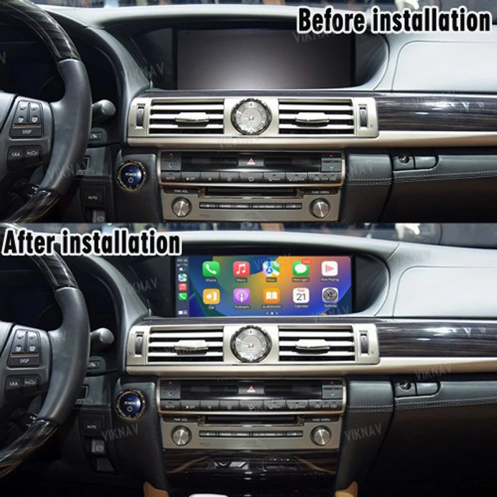 Viknav Linux For Lexus LS 2016-2017 OEM12.3 Inch CarDecoder Box Interface Wireless Apple CarPlay DVD Android Auto(Full Screen)