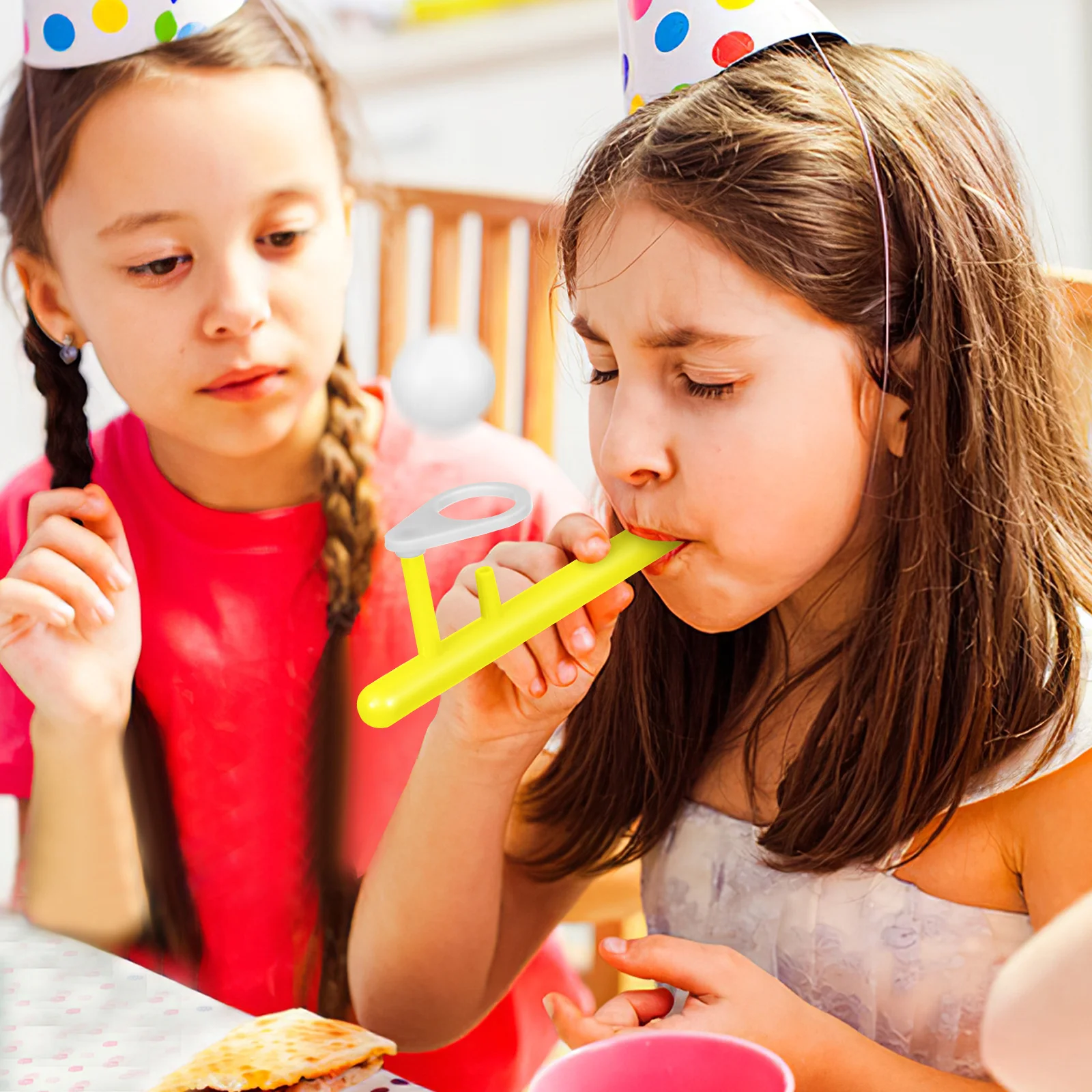 

24pcs Floating Blow Pipe Ball Blowing Party Game For Kids Family Gatherings Interactive Play Birthday Party Favor Outdoor Indoor