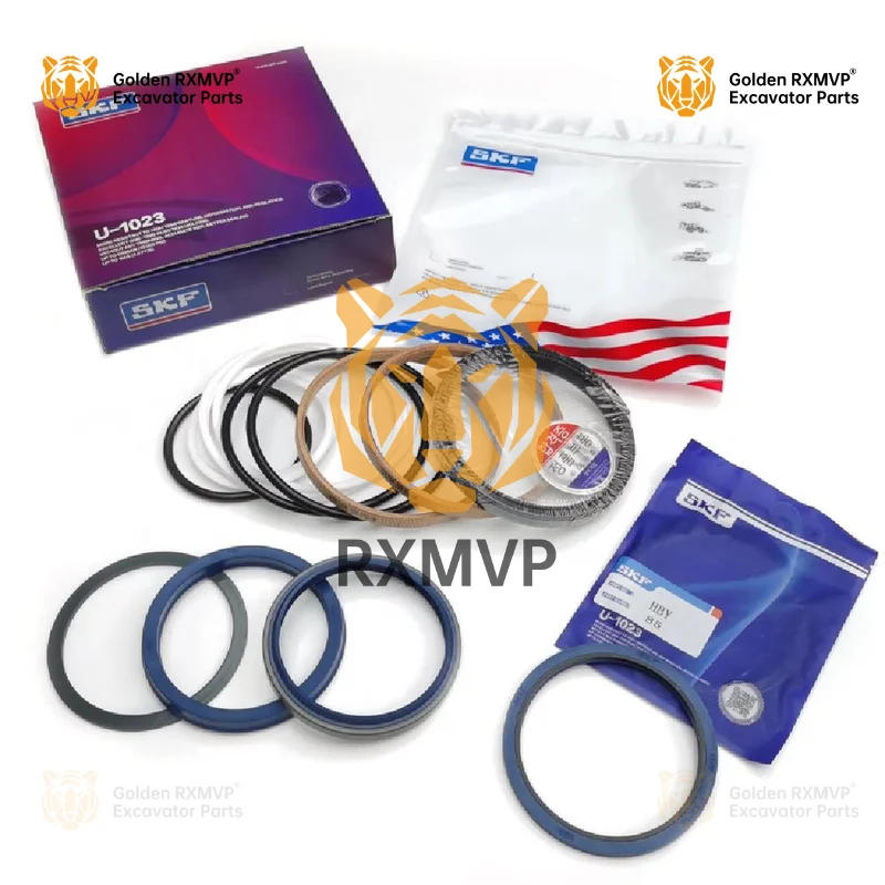 For Komatsu Pc56 - 7 Pc60 Pc120 6 Apply Skf Excavator Arm Boom Bucket Hydraulic Cylinder Repair Seal Kit Stamp Kit