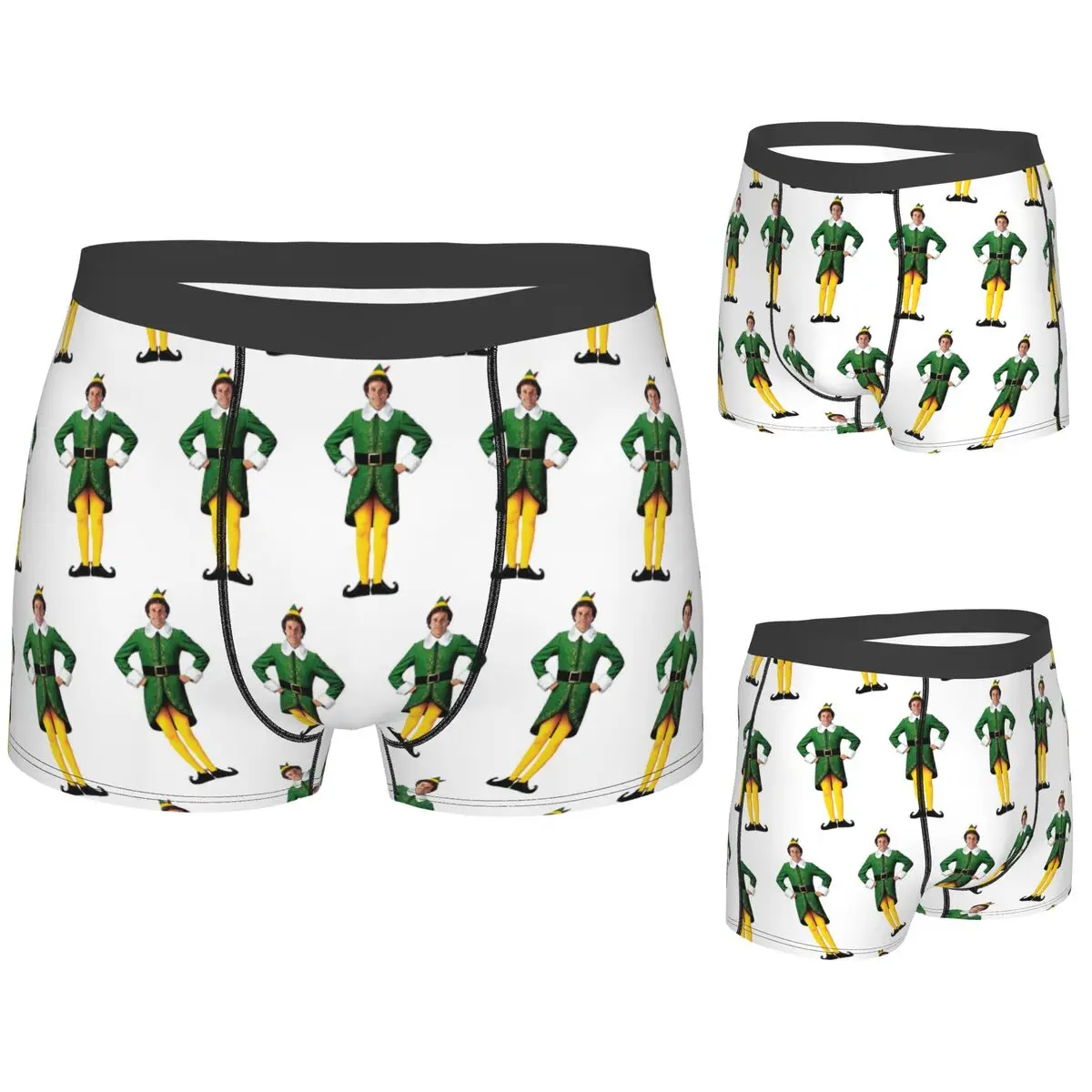 

Boxer Underpants Shorts Buddy The Elf, Christmas Movie, Arms Akimbo Will Ferrell Panties Men Soft Underwear for Homme Man Gift